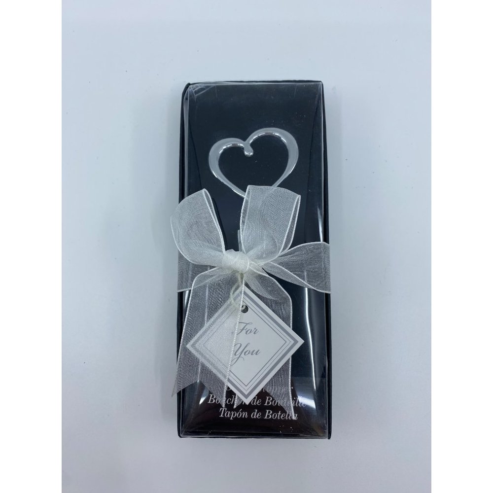 Kate Aspen Bouchon de Bouteille Heart Shaped Chrome Bottle Stopper - Picture 3 of 6